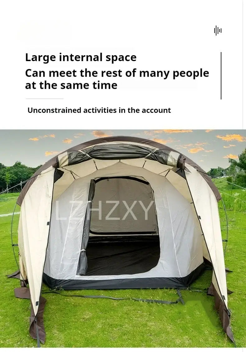 One bedroom outdoor camping tent with spacious interior for multiple users, suitable for various activities.