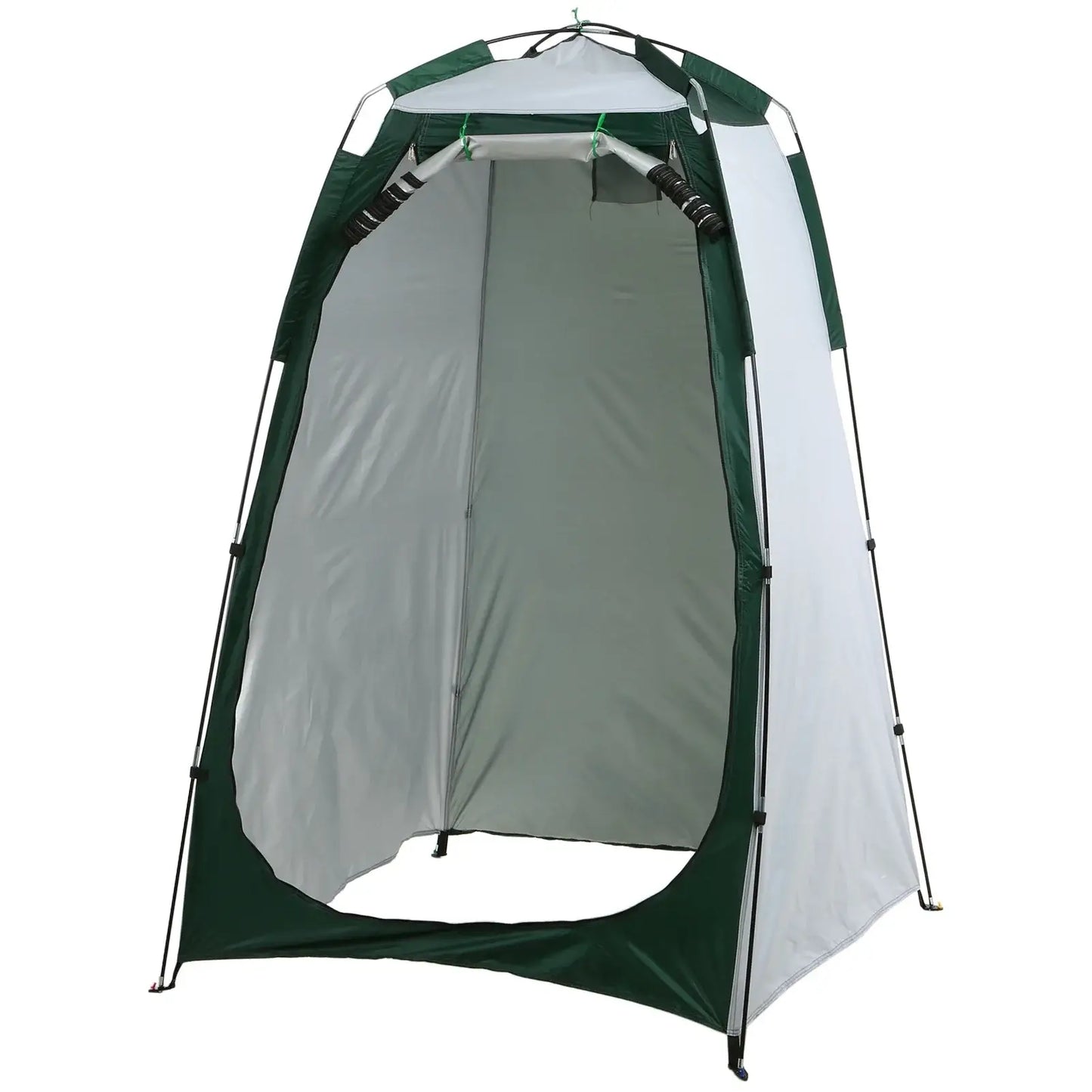 Portable beach shower toilet changing tent with zippered window for privacy and ventilation, ideal for outdoor camping.