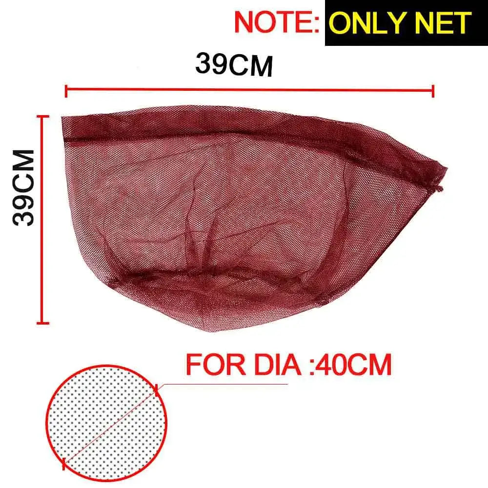 JOSBY 39CM fishing net showing dimensions for a 40CM diameter; lightweight for easy handling and use.