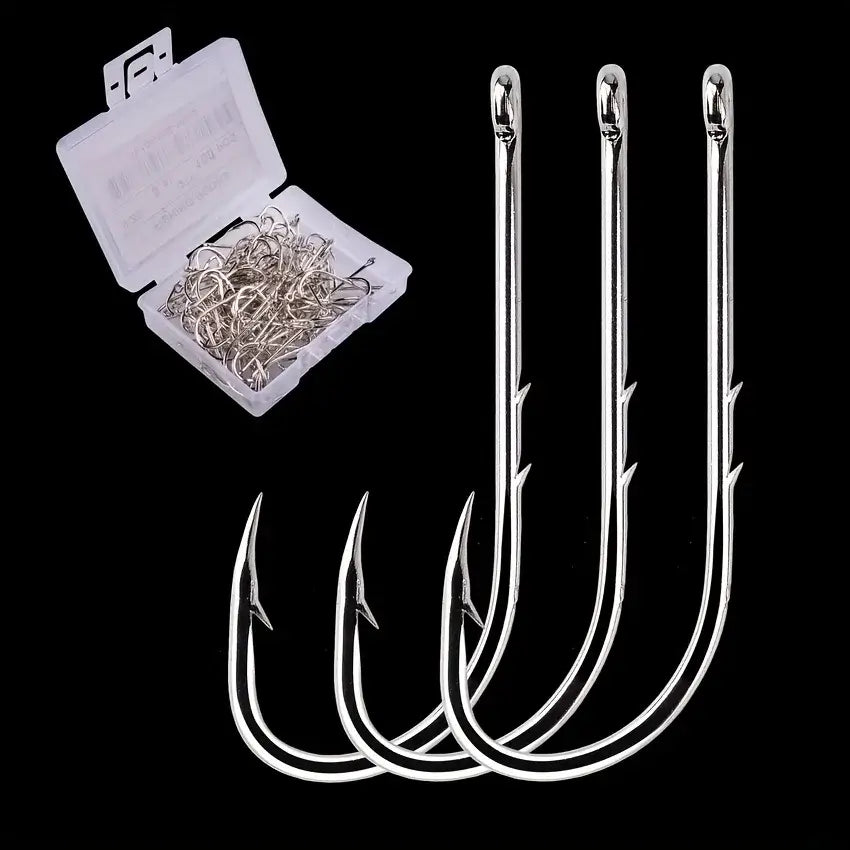 Sea.Yolo baitholder fishing hooks set with barbed design and tackle box for carp and worm fishing.