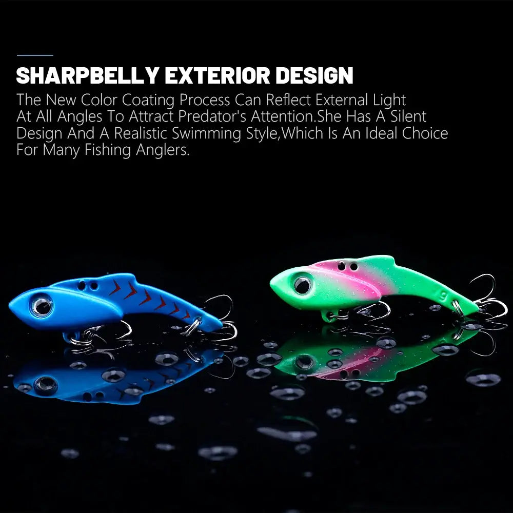 TREHOOK VIB Wobbler fishing lures with sharp belly exterior design, ideal for attracting fish with realistic swimming action.