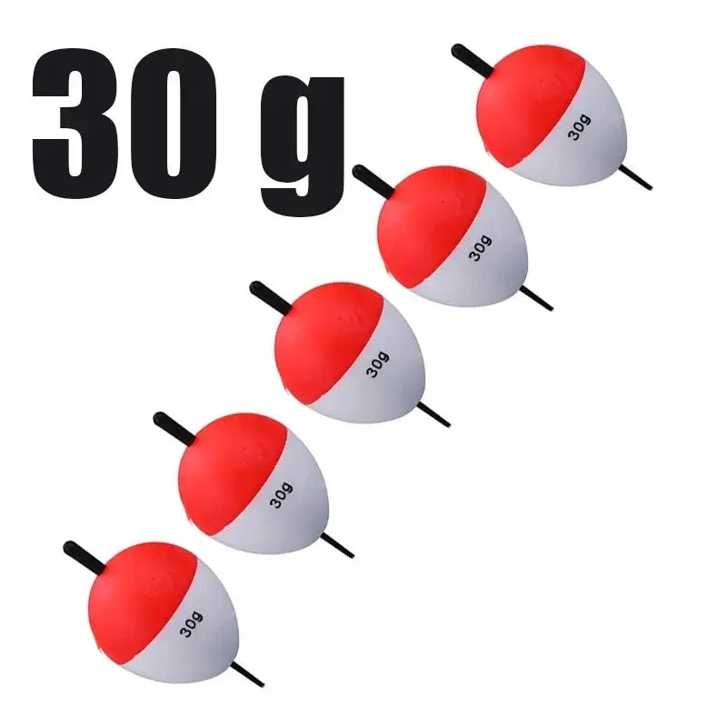 Sougayilang 5Pcs 30g EVA fishing floats, bright colors for high visibility and excellent sensitivity on water.