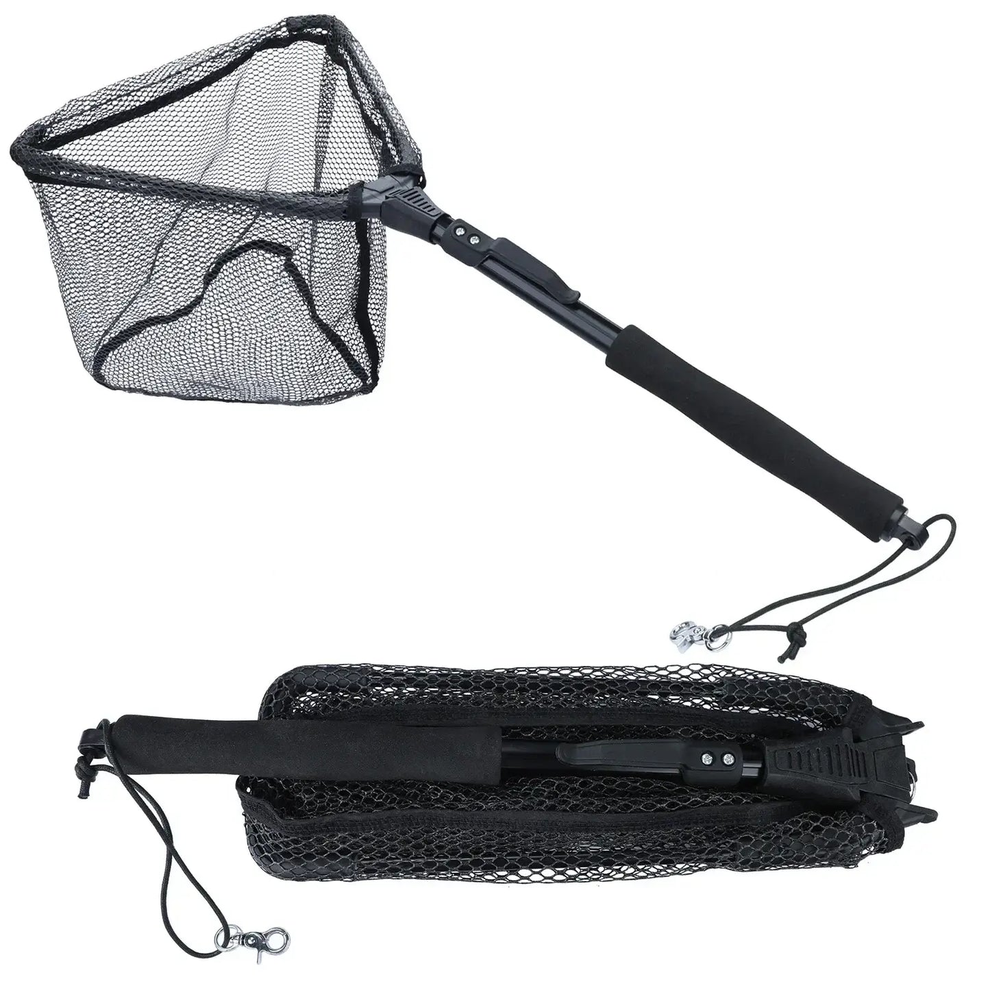 Sougayilang telescopic fishing net with foldable design for easy transport and storage; ideal for anglers.