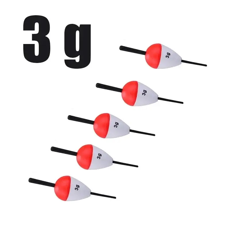 Sougayilang 5Pcs EVA fishing floats in 3g size, featuring bright colors for enhanced visibility and sensitivity.