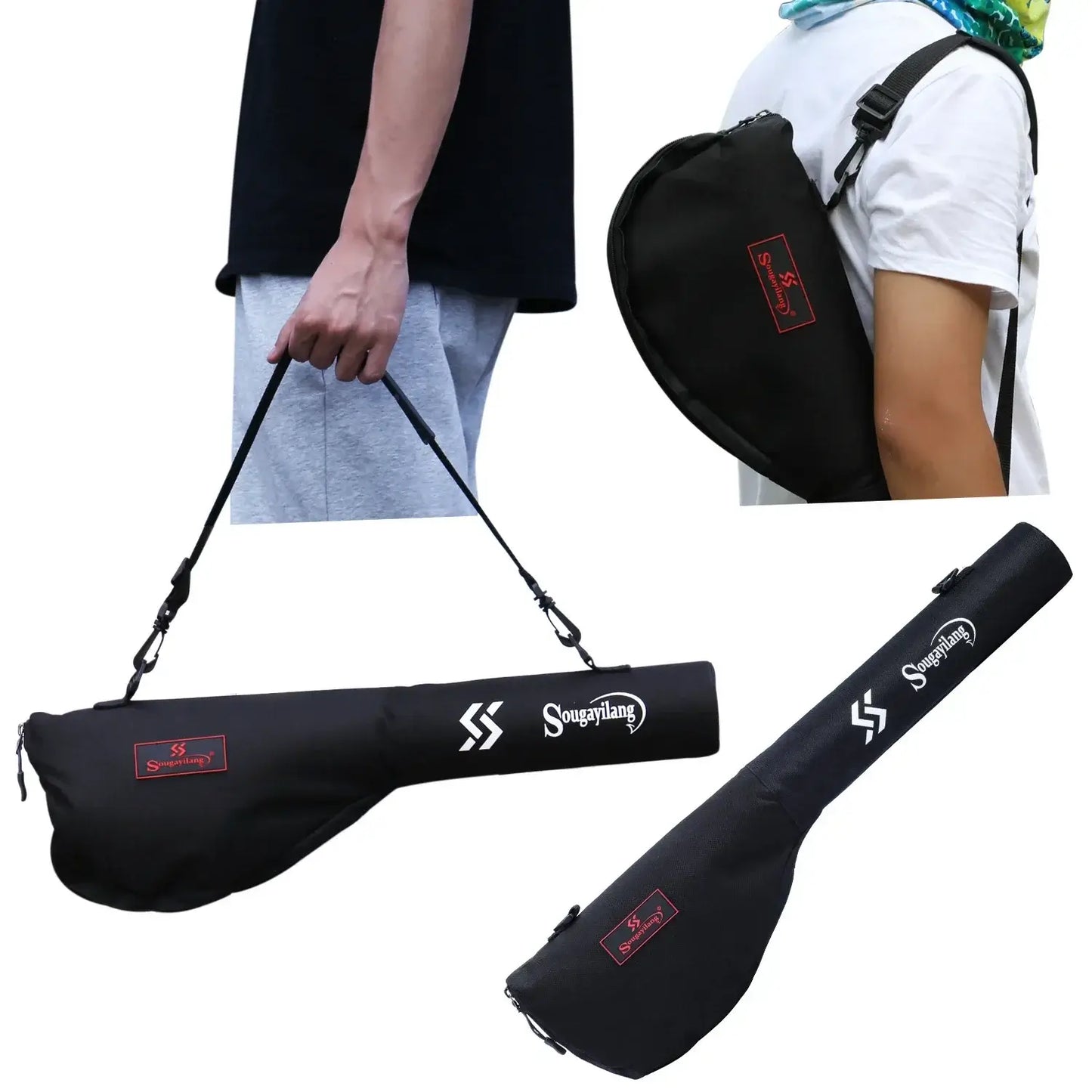 Sougayilang fly fishing rod and reel carrier bag, portable design for easy transport.