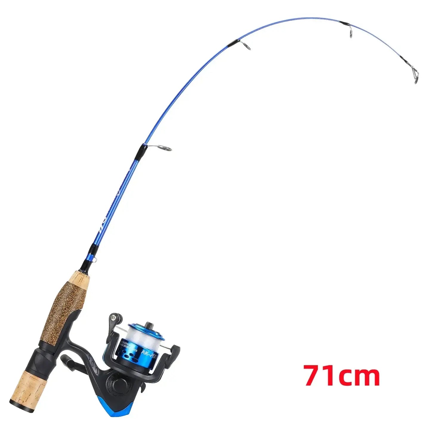 Sougayilang 71cm ice fishing rod combo with ultralight design and spinning reel for winter fishing.