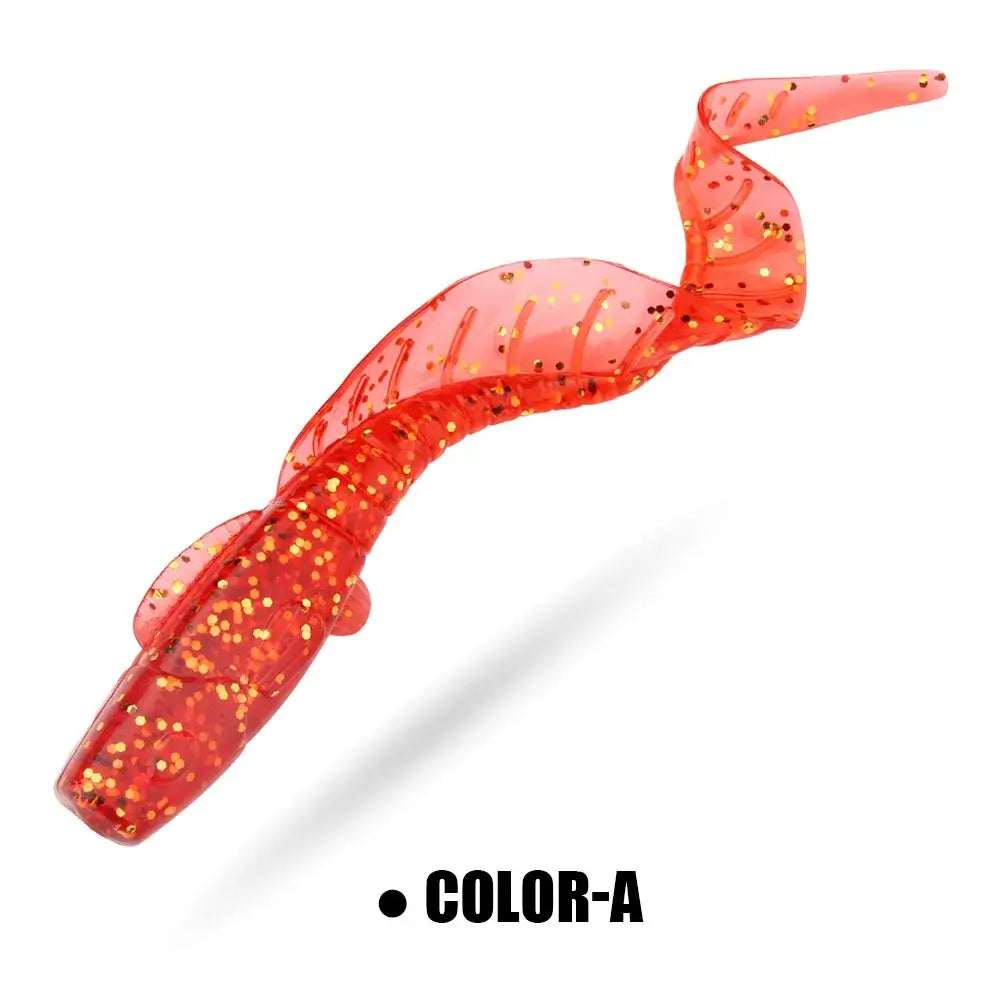 Spinpoler 16cm Soft Lure Grub Worm in Color A, featuring long tail design for bass, trout, crappie, and pike fishing.