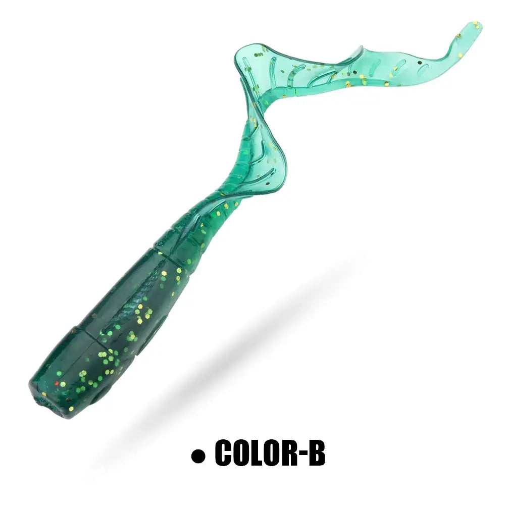 Spinpoler 16cm Soft Lure Grub Worm in Color B, featuring a long tail design ideal for bass, trout, and pike fishing.