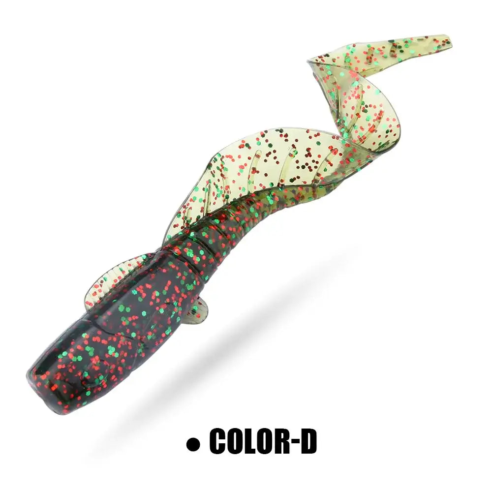 Spinpoler 16cm Soft Lure Grub Worm in Color-D with long tail action for bass and trout fishing.