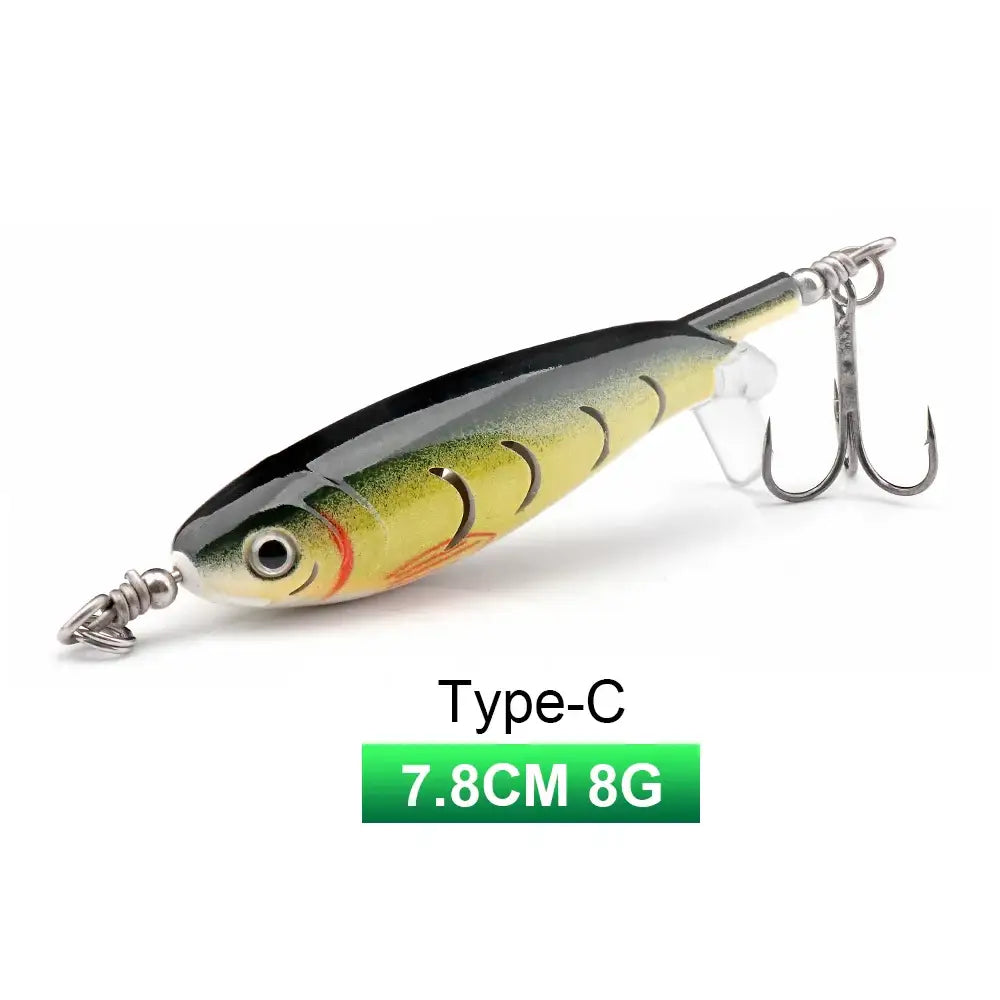 TREHOOK 8g Type-C topwater fishing lure, 7.8cm long, designed for effective strike-triggering in freshwater and saltwater.