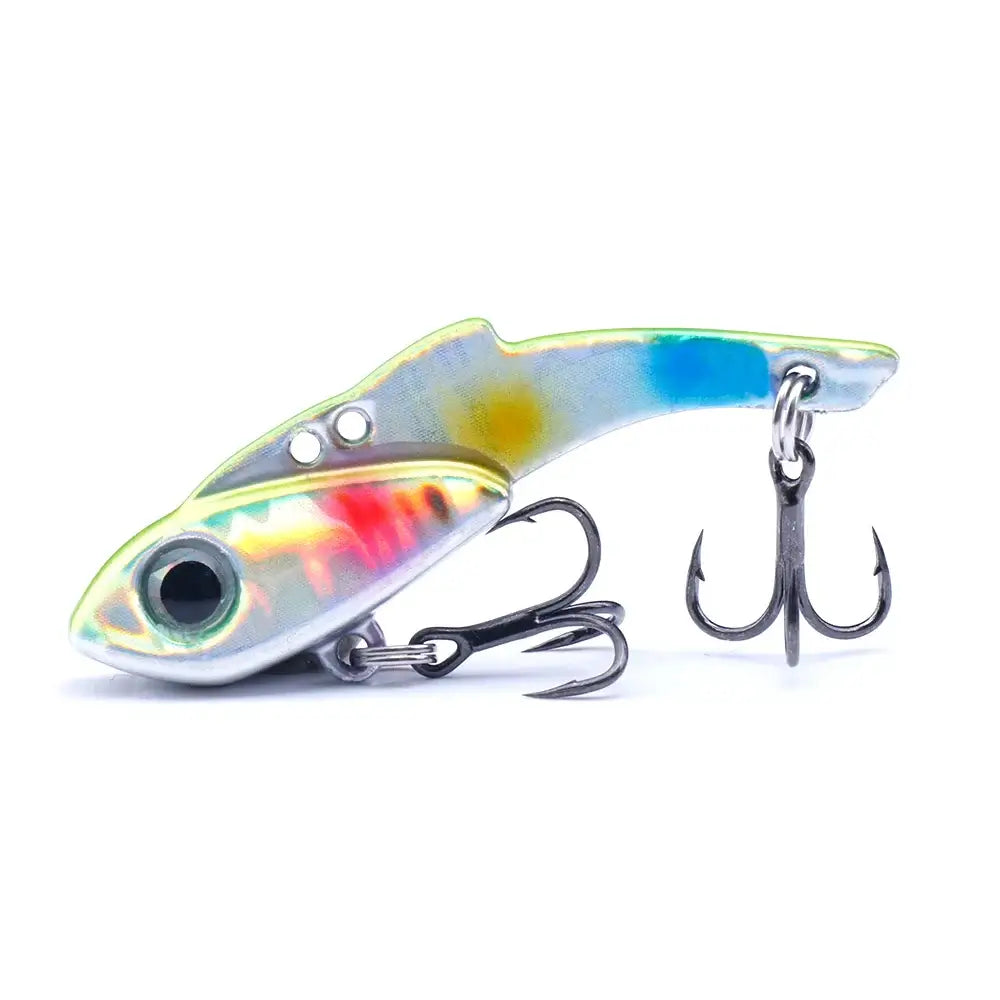 TREHOOK VIB Wobbler Fishing Lure with treble hook, vibrant colors, designed for effective vibration and great swimming action.