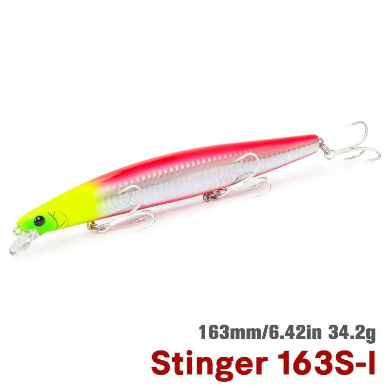 TSURINOYA STINGER 163S saltwater fishing lure 163mm 34.2g, designed for long casting and mimicking baitfish