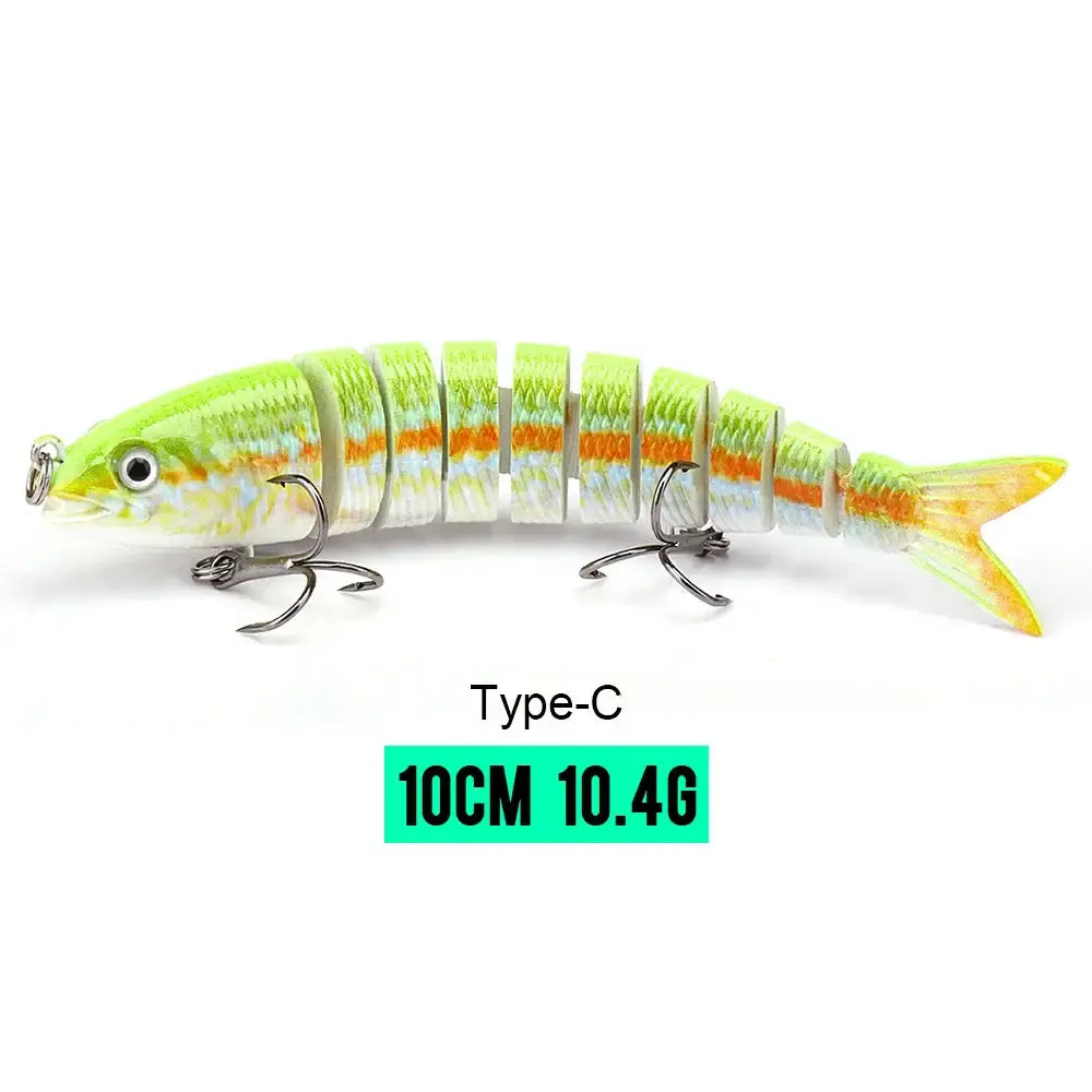 VTAVTA 10cm sinking wobbler crankbait fishing lure with 8-segment articulation for realistic movement.