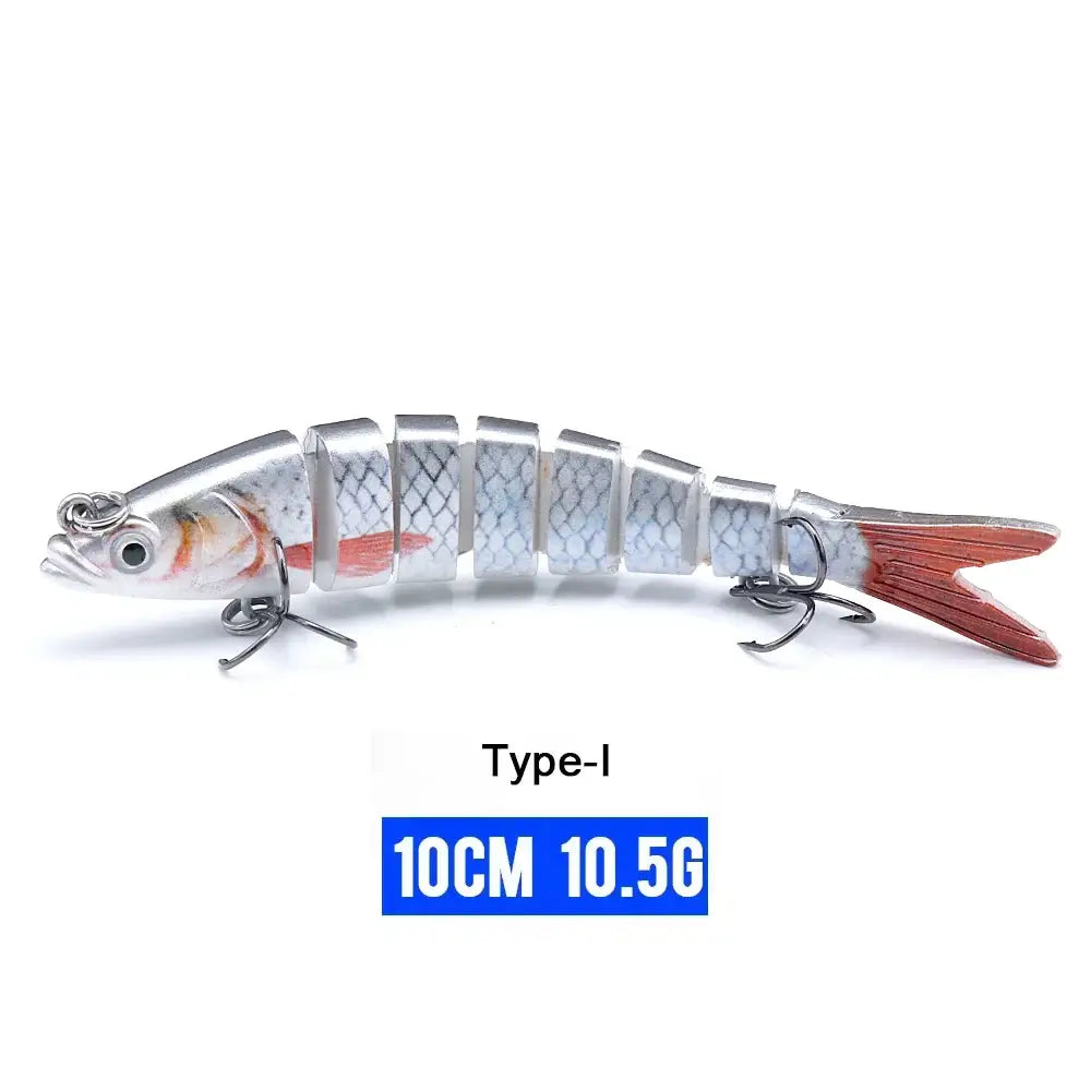 VTAVTA 10cm sinking jointed crankbait fishing lure with realistic design and 8-segment articulation for effective fishing.