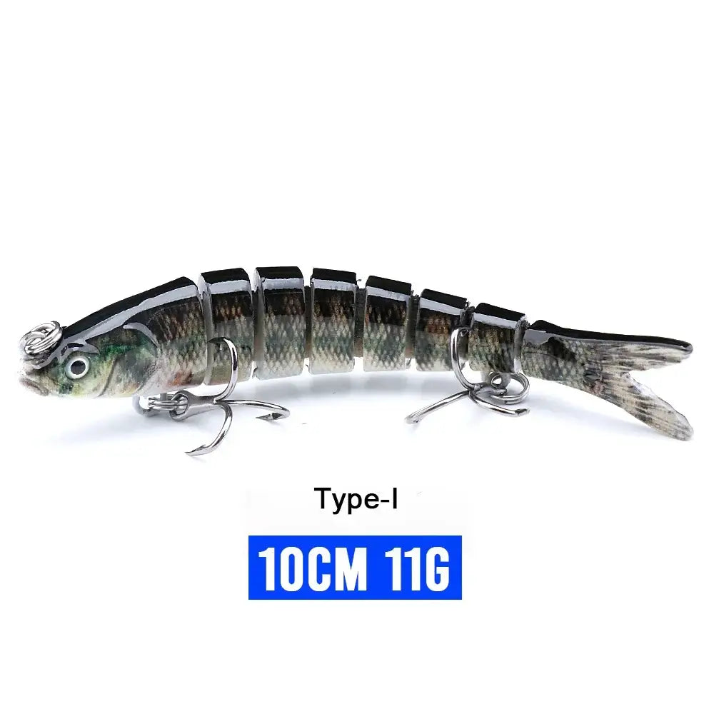 VTAVTA 10cm 11g sinking jointed wobbler fishing lure featuring 8-segment articulation for lifelike action.