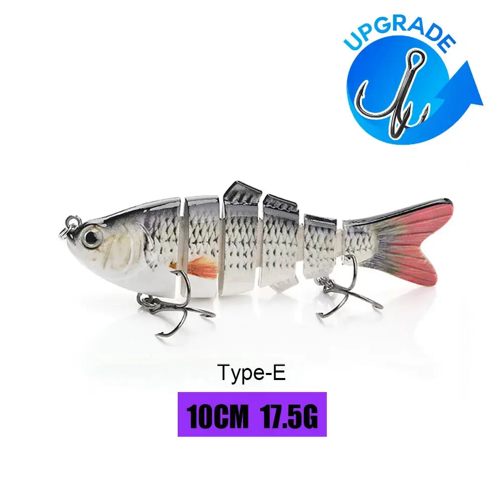 VTAVTA 10cm sinking wobbler fishing lure, type E, with jointed segments and lifelike swimming action for effective fishing.