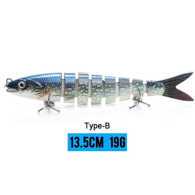 VTAVTA 13.5cm Type-B jointed crankbait with realistic design, ideal for fishing tackle.