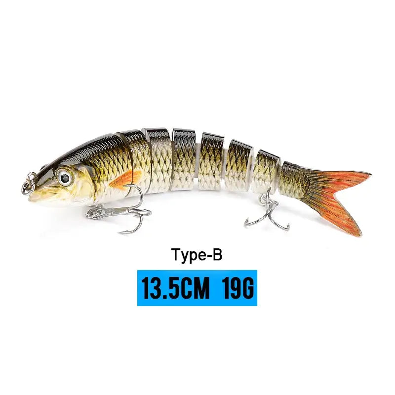 VTAVTA 13.5cm 19g multi-jointed fishing lure, Type-B, designed for realistic swimming action and effective angling.