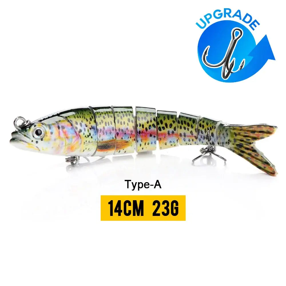 VTAVTA 14cm sinking wobblers jointed crankbait swimbait with lifelike swimming action for fishing tackle.