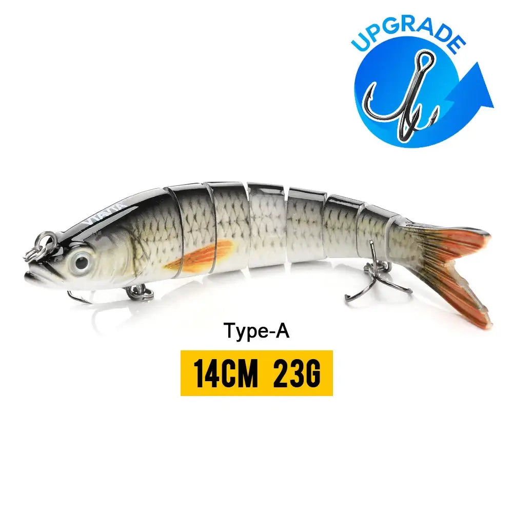 VTAVTA 14cm 23g jointed crankbait fishing lure with lifelike swimming action for effective fishing.