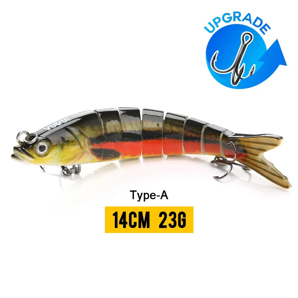VTAVTA 14cm jointed crankbait fishing lure, 23g, lifelike swimming action, perfect for fishing tackle.