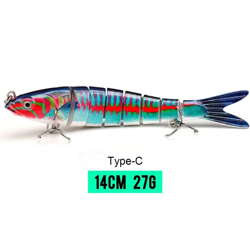 VTAVTA 14cm sinking wobblers fishing lure with 8-segment design for realistic swimming action and effective retrieval.