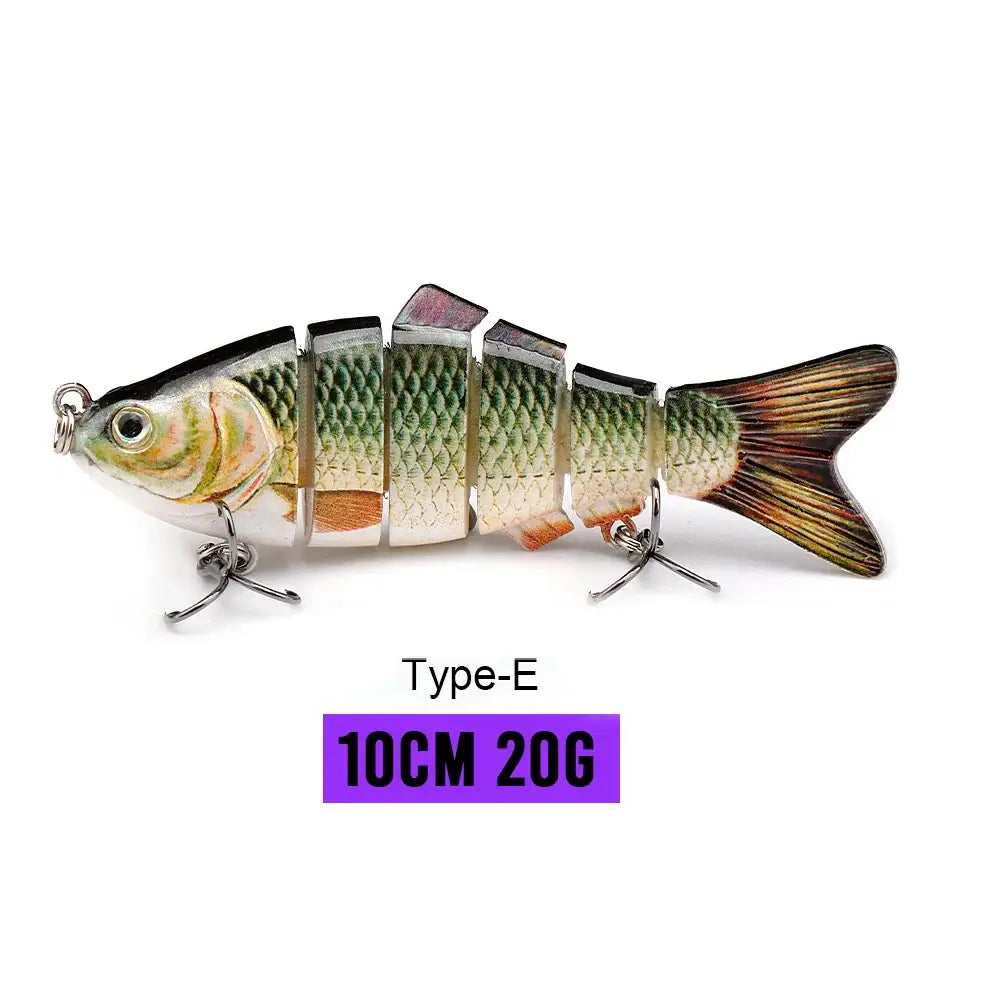 VTAVTA 10cm jointed wobbler fishing lure with articulated segments for lifelike movement and effective fishing.