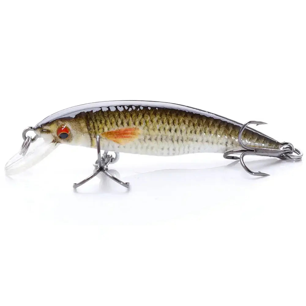 VTAVTA floating minnow crankbait lure, 90mm, 12.4g, artificial hard swimbait for fishing in lakes and rivers.