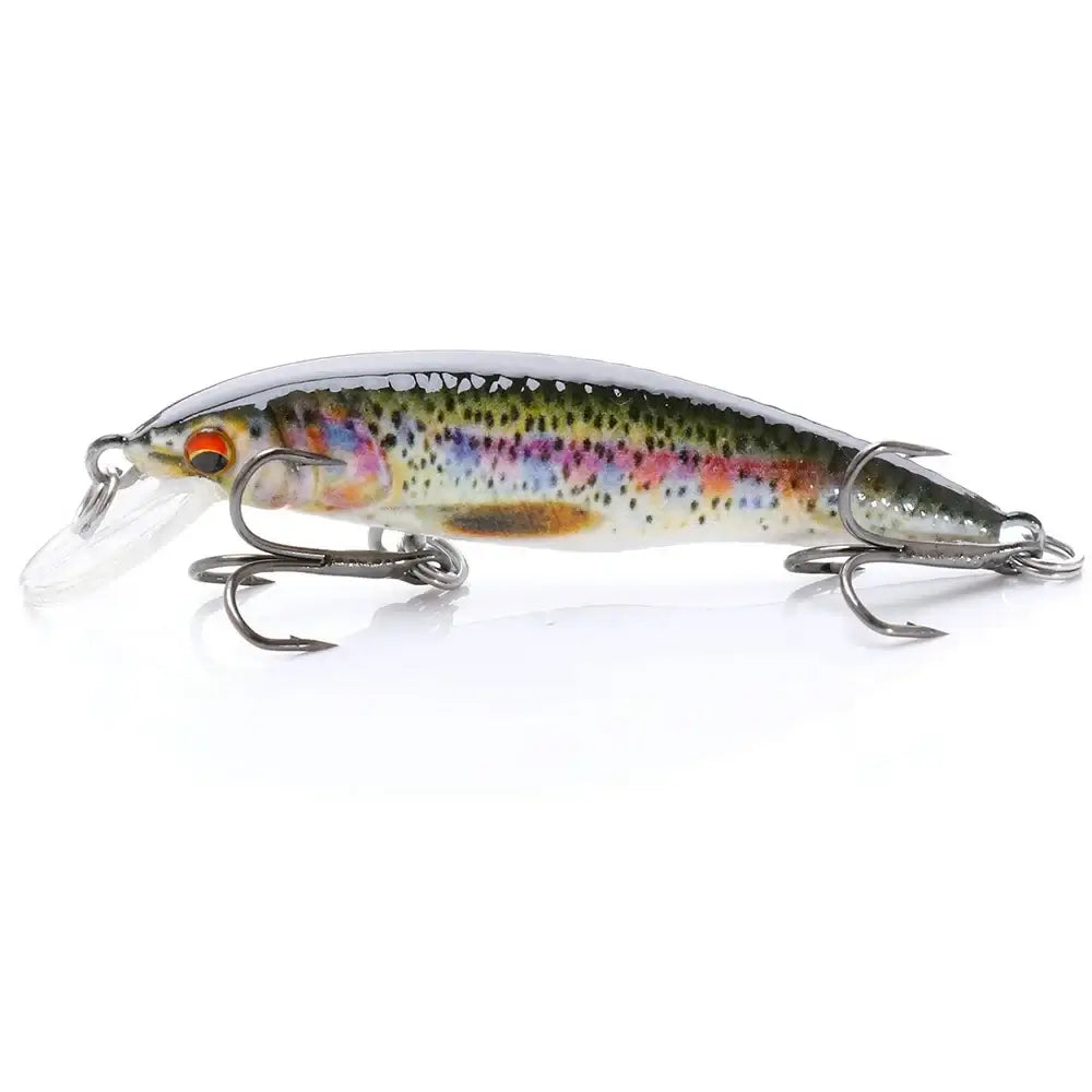 VTAVTA 50mm minnow wobbler floating fishing lure with high carbon steel hooks, ideal for ocean and lake fishing.