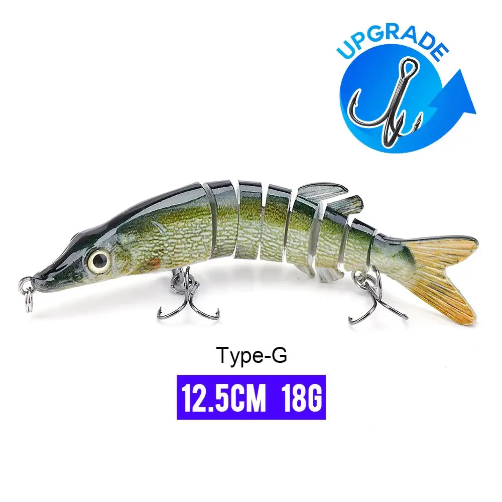 VTAVTA 12.5cm 18g Type-G jointed swimbait with lifelike design for fishing tackle.