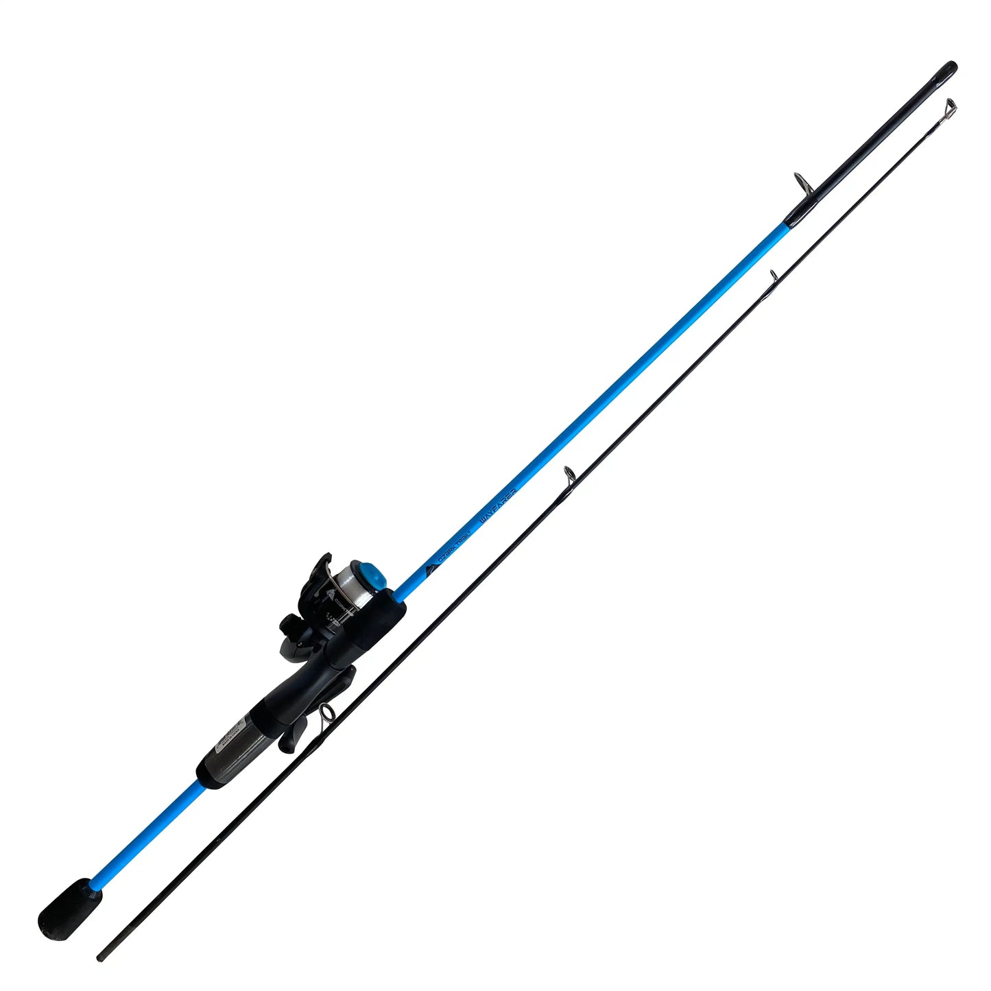 Wayfarer Spinning Fishing Rod and Reel Combo in blue, ideal for freshwater and saltwater fishing with precision performance.