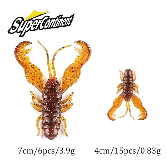 2023 Supercontinent Filet Craw Bait perch Lures Soft Lure Fishing Lures shrimp Lobster Soft Plastic Lure Fishing Lures.