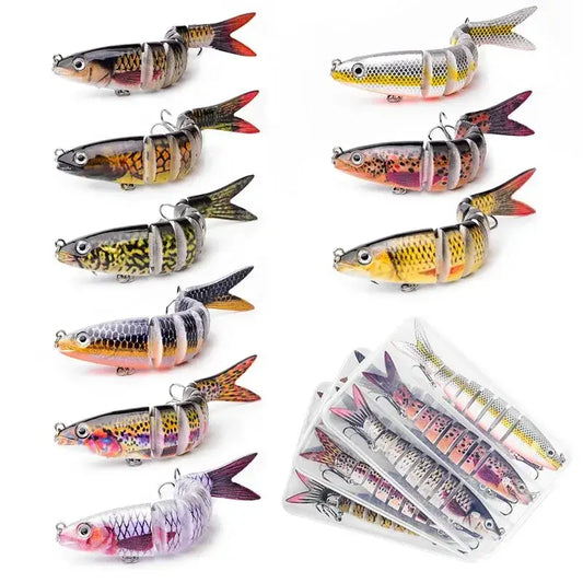 Collection of 3PCS Multi Jointed Fishing Lures, 13.5cm, 19g, ideal for bass and trout fishing.