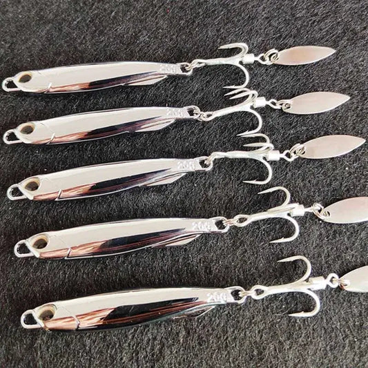 5Pcs/Pack Electroplated Iron Plate Bait 15g 20g 30g Road Sub Bait Sea Fishing Fake Bait Rotating Sequin Mackerel Bait - Rods & Lures