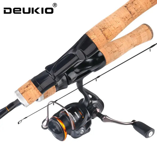 DEUKIO Spinning Fishing Reel and Rod Combo Set 1.8M Cork Handle 4 Sections Fishing Rod Mini Metal Spool Carp Reel.