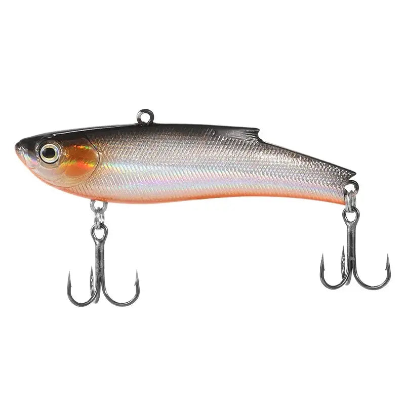 Fangbait VIB Vibration Fishing Lure with realistic design and treble hooks for bass and ice fishing.