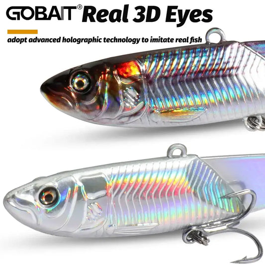 Metal Jig VIB Lure 20g 30g 40g Spinner Spoon 3D Eye Color Laser Spinning Fishing Tackle Hook Swimbait Pesca Spinnerbait Bait.