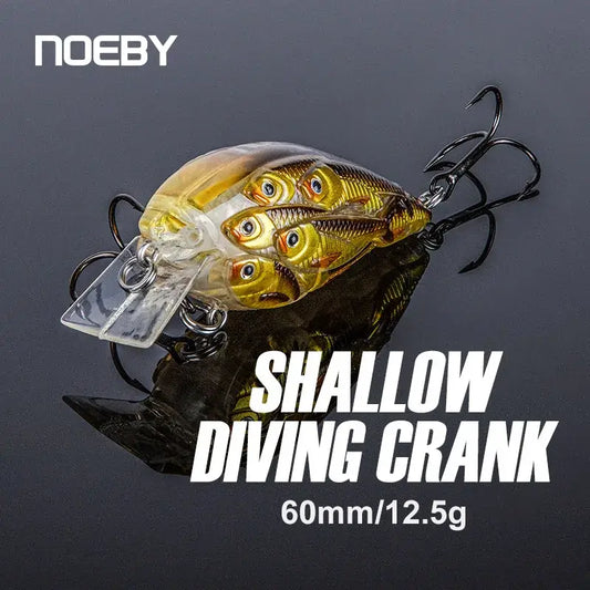 NOEBY-Minnow Fishing Lures, Floating Wobblers, Shallow Diving Crank Baits, Pike Fishing Baits, 60mm, 12.5g - Rods & Lures