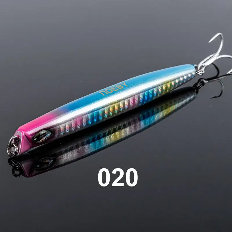 NOEBY Sinking Pencil fishing lure 110mm 46g with vibrant color and reflective design for shore jigging and slow jigging.
