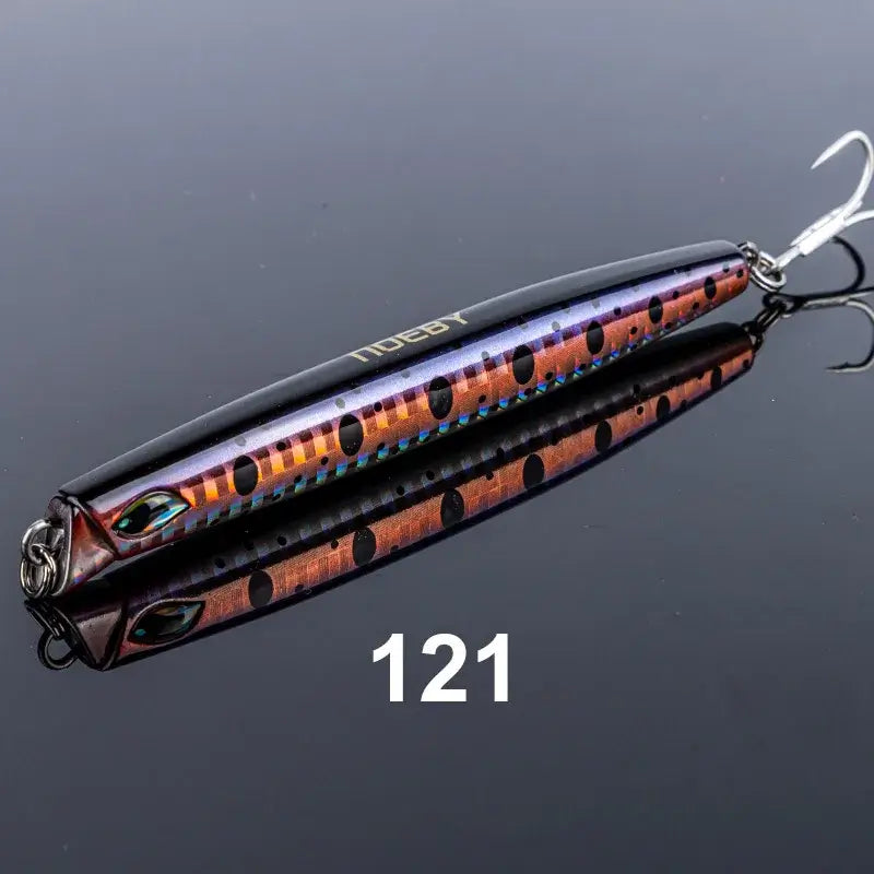 NOEBY Sinking Pencil lure 110mm 46g in shiny design for shore and sea jigging fishing.