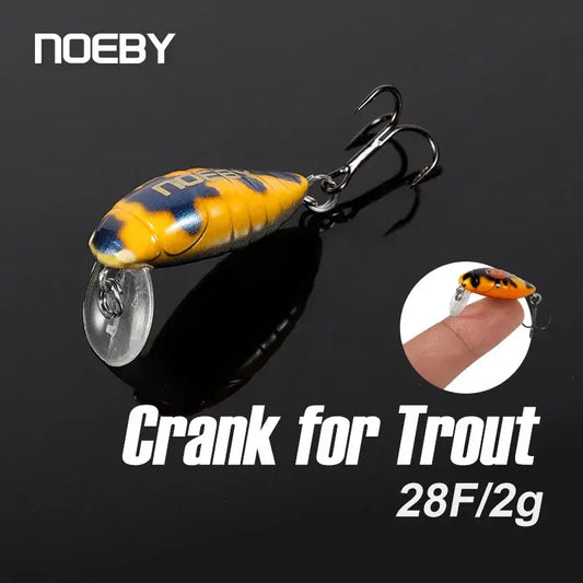 Noeby 28mm 2g Mini Floating Crankbait, ideal for trout fishing, featuring vibrant colors and durable design for effective luring.