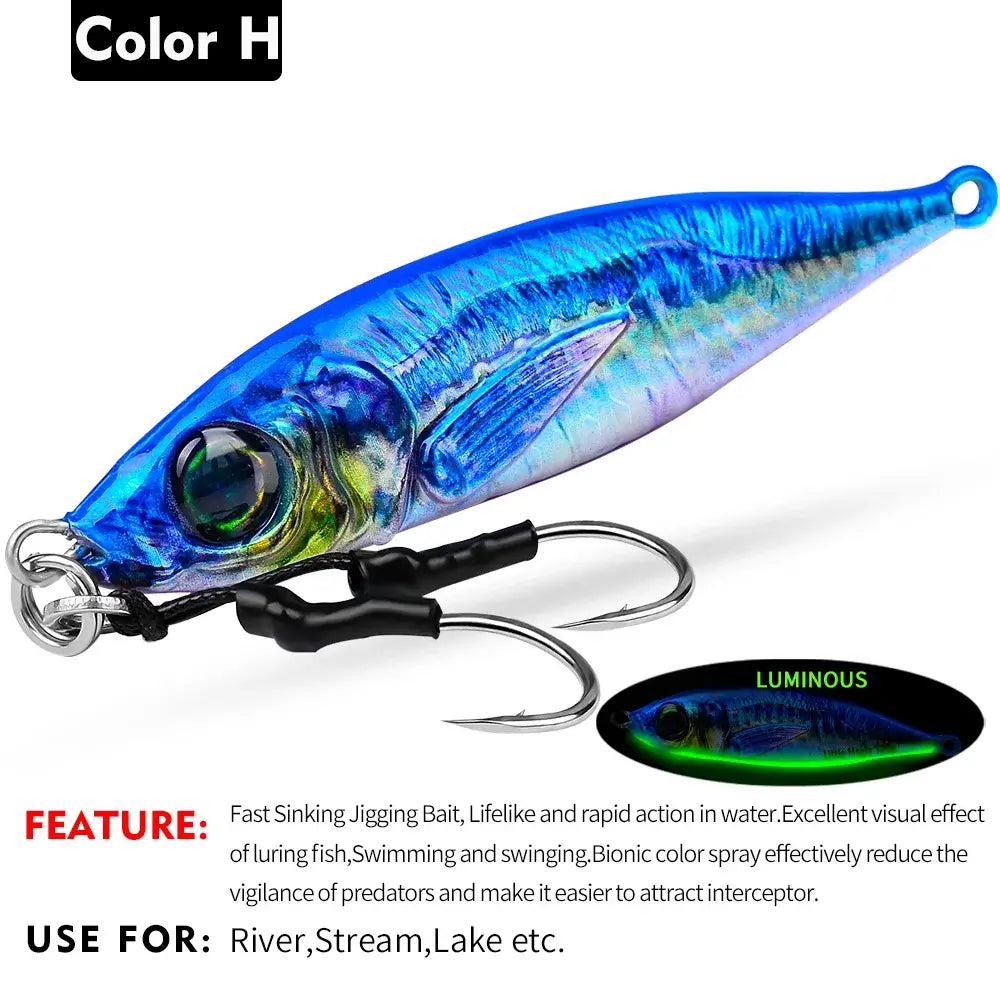 PROBEROS 1pc Luminous Lure Bait,3D painting spraying real fish scale bionic coating, 0.25-2.82oz Bionic Bait,Long Range Fishing.