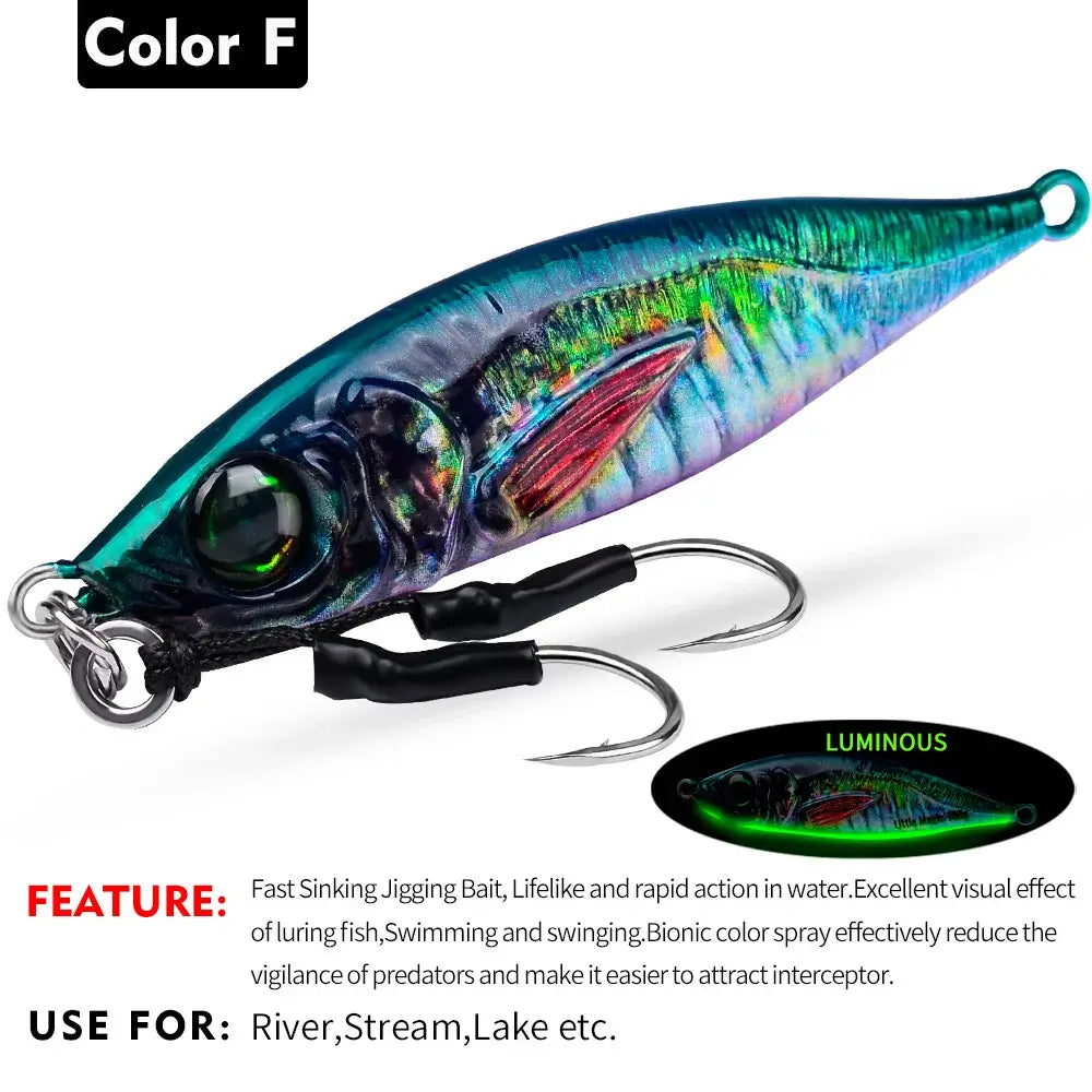 PROBEROS 1pc Luminous Lure Bait,3D painting spraying real fish scale bionic coating, 0.25-2.82oz Bionic Bait,Long Range Fishing.