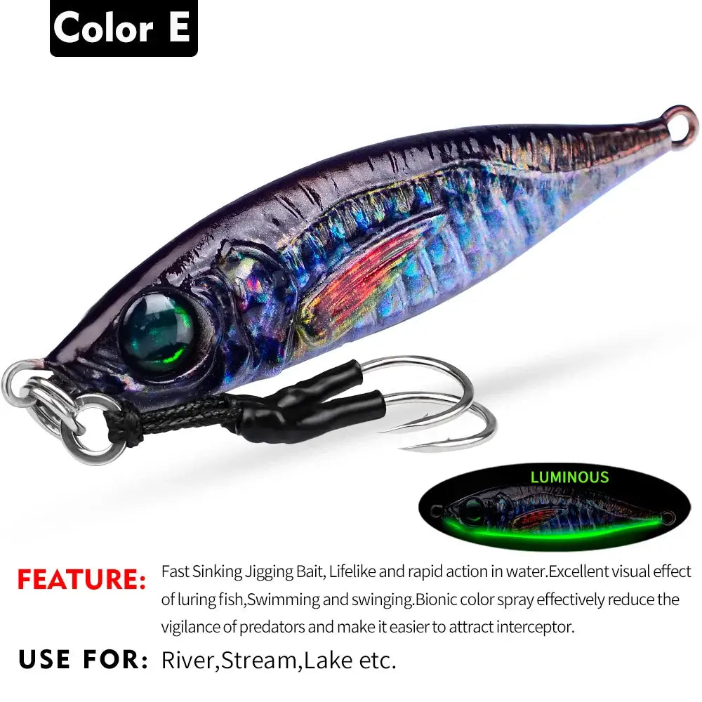PROBEROS 1pc Luminous Lure Bait,3D painting spraying real fish scale bionic coating, 0.25-2.82oz Bionic Bait,Long Range Fishing.