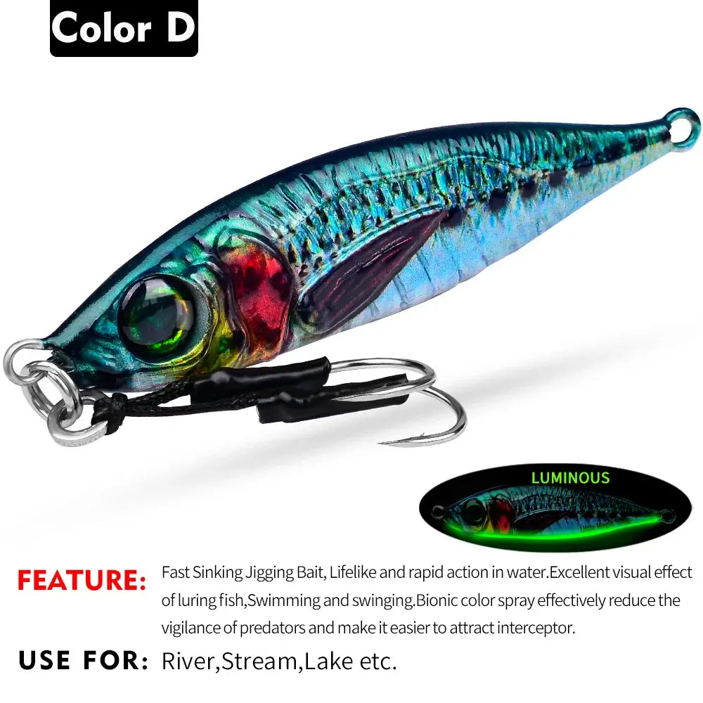 PROBEROS 1pc Luminous Lure Bait,3D painting spraying real fish scale bionic coating, 0.25-2.82oz Bionic Bait,Long Range Fishing.