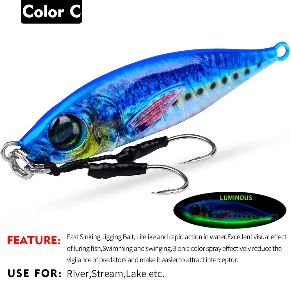 PROBEROS 1pc Luminous Lure Bait,3D painting spraying real fish scale bionic coating, 0.25-2.82oz Bionic Bait,Long Range Fishing.