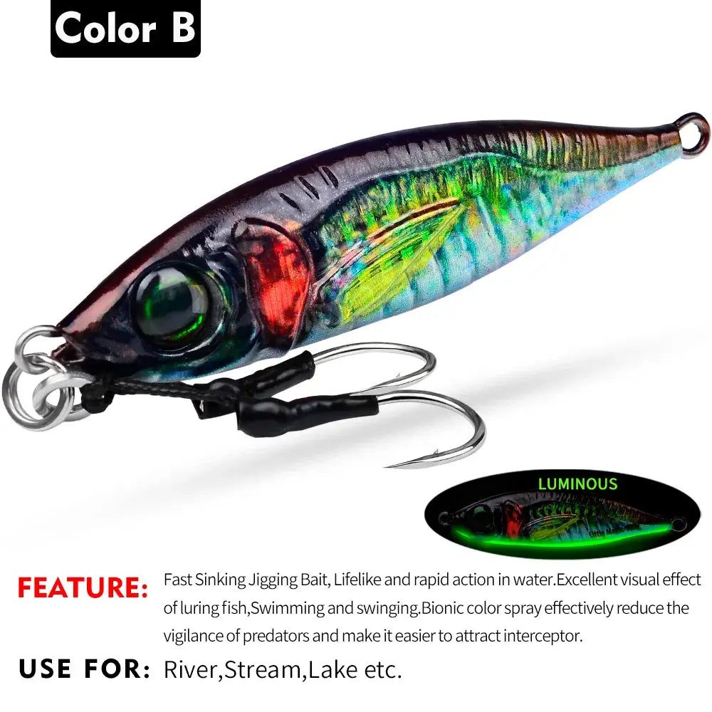 PROBEROS 1pc Luminous Lure Bait,3D painting spraying real fish scale bionic coating, 0.25-2.82oz Bionic Bait,Long Range Fishing.