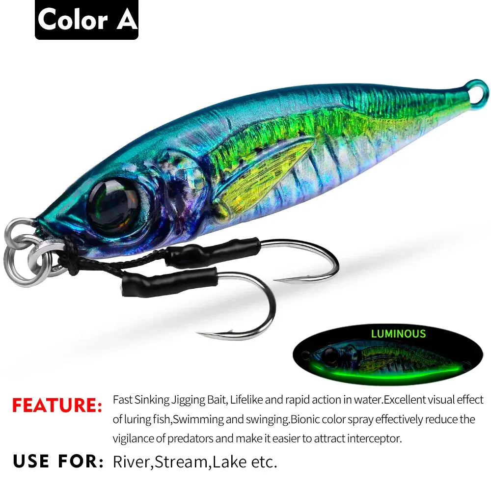 PROBEROS 1pc Luminous Lure Bait,3D painting spraying real fish scale bionic coating, 0.25-2.82oz Bionic Bait,Long Range Fishing.