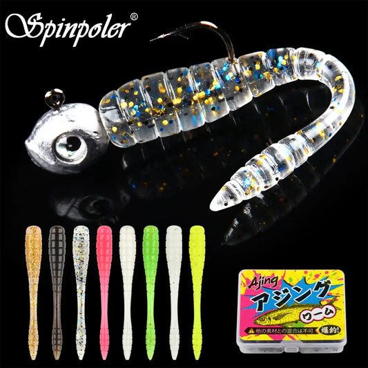 Spinpoler 4.8cm Ajing Soft Fishing Lure Mini Plastic Bait Tpr Rockfishing Stream River Sea Smaller Predators Drop Shot Tackle.