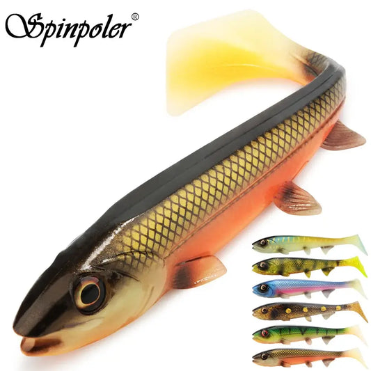 Spinpoler Bombshad Square Tail Swimbait Shad Pike Lures 14cm 18cm Printing Silicone Artificial For Big Catch Sea Fishing Wobbler.